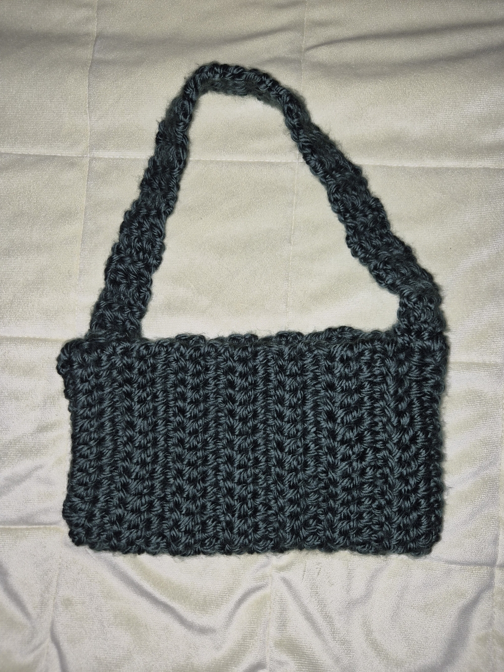 Handmade Dark Green Crochet Shoulder Bag